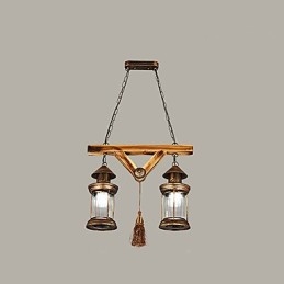 Lámpara de araña de metal con diseño de globo rústico estilo cabaña, estilo vintage retro, con pintura campestre para diseñadores de estilo mini.