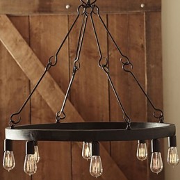 Lámpara colgante de hierro estilo retro con 8 luces