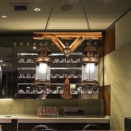 Lámpara de araña de metal con diseño de globo rústico estilo cabaña, estilo vintage retro, con pintura campestre para diseñadores de estilo mini.
