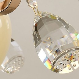 Lámpara de araña de cristal de metal con acabado galvanizado moderno y contemporáneo.