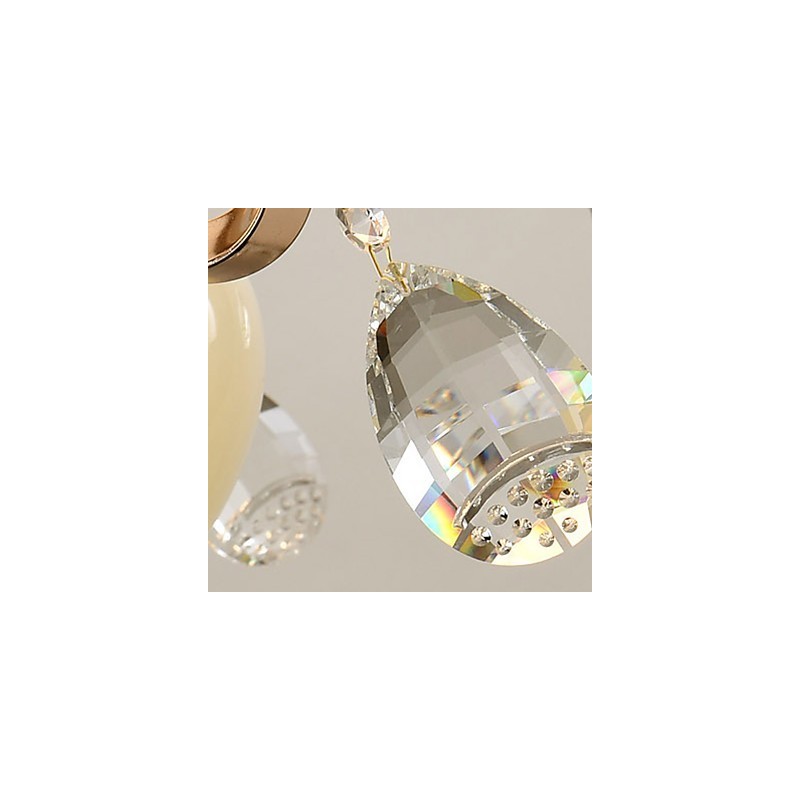 Lámpara de araña de cristal de metal con acabado galvanizado moderno y contemporáneo.