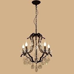 Lámpara de araña de cristal de 5 luces, moderna, contemporánea, tradicional, clásica, rústica, estilo cabaña, vintage, retro, con farol y tambor, estilo campestre.