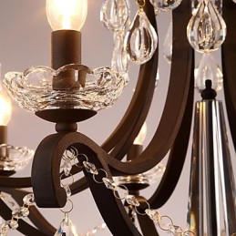 Lámpara de araña de cristal de 5 luces, moderna, contemporánea, tradicional, clásica, rústica, estilo cabaña, vintage, retro, con farol y tambor, estilo campestre.