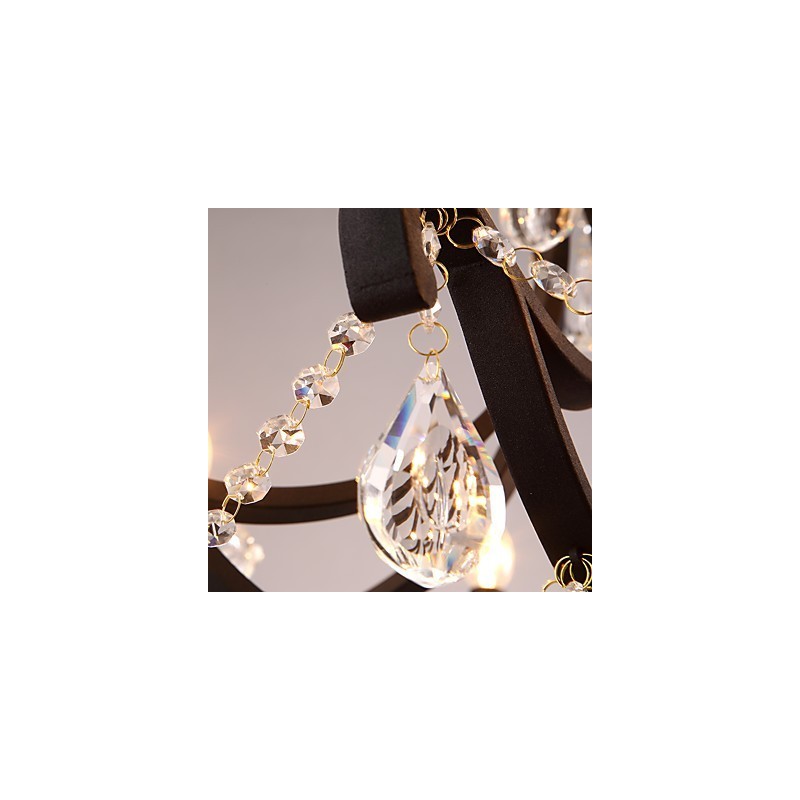 Lámpara de araña de cristal de 5 luces, moderna, contemporánea, tradicional, clásica, rústica, estilo cabaña, vintage, retro, con farol y tambor, estilo campestre.