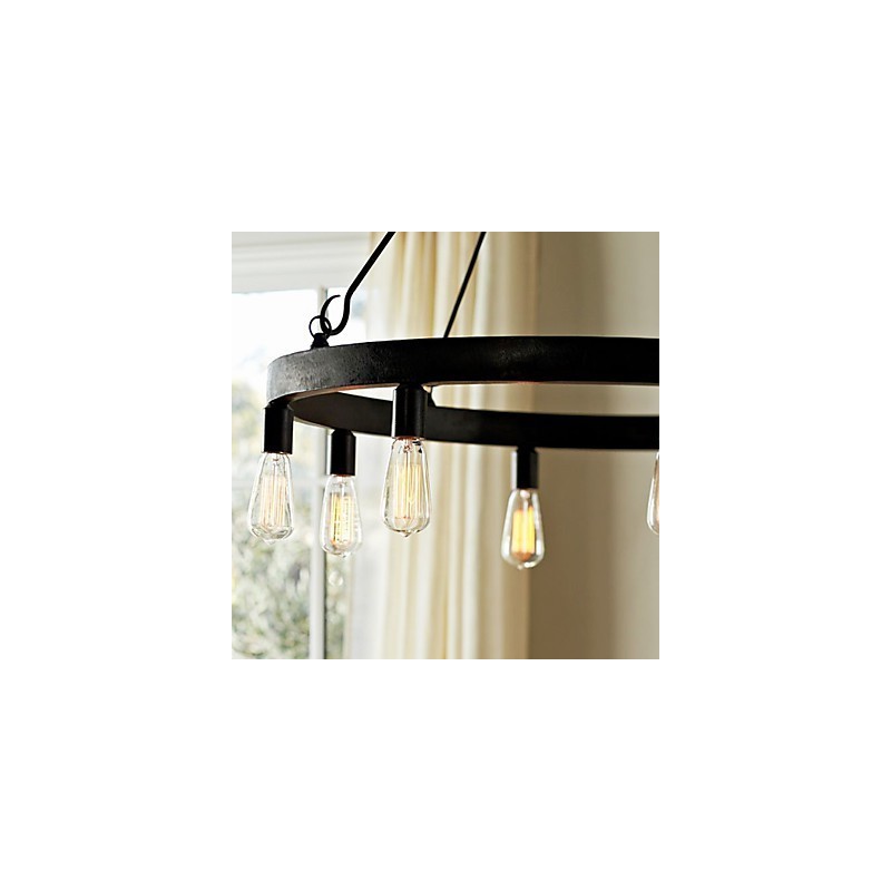 Lámpara colgante de hierro estilo retro con 8 luces