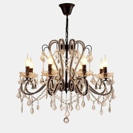 Lámpara de araña de cristal de 8 luces, moderna, contemporánea, tradicional, clásica, rústica, estilo cabaña, vintage, retro.