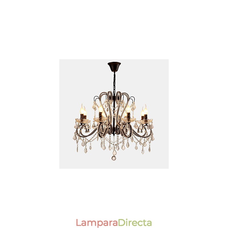 Lámpara de araña de cristal de 8 luces, moderna, contemporánea, tradicional, clásica, rústica, estilo cabaña, vintage, retro.