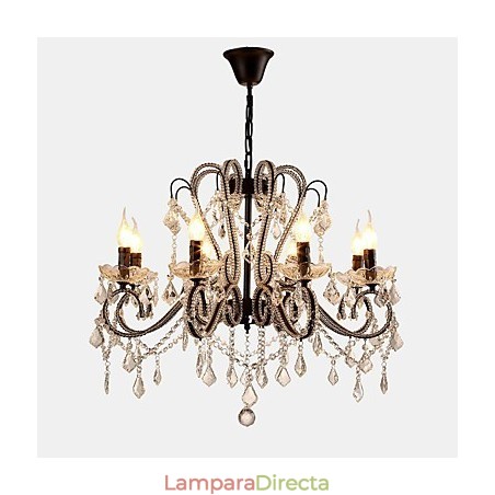 Lámpara de araña de cristal de 8 luces, moderna, contemporánea, tradicional, clásica, rústica, estilo cabaña, vintage, retro. Lámpara de araña de cristal de 8 luces, moderna, contemporánea, tradicional, clásica, rústica, estilo cabaña, vintage, retro.