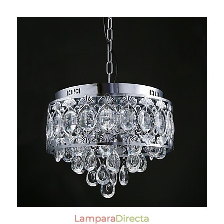 Elegante lámpara de araña moderna de cristal transparente con 4 luces Elegante lámpara de araña moderna de cristal transparente con 4 luces