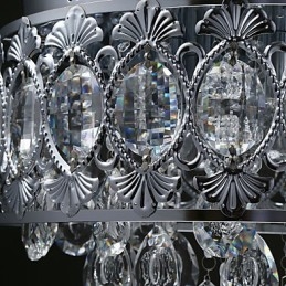 Elegante lámpara de araña moderna de cristal transparente con 4 luces