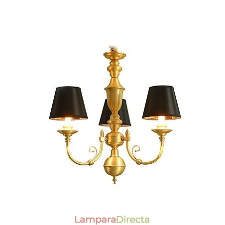 Lámpara de araña tradicional clásica de latón estilo campestre, estilo mini, de metal, con 3 bombillas. Lámpara de araña tradicional clásica de latón estilo campestre, estilo mini, de metal, con 3 bombillas.