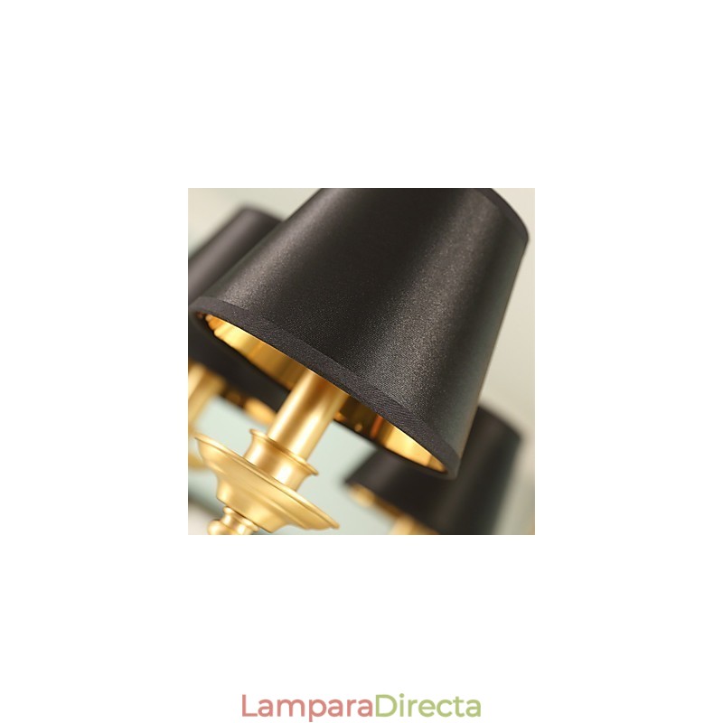 Lámpara de araña tradicional clásica de latón estilo campestre, estilo mini, de metal, con 3 bombillas.
