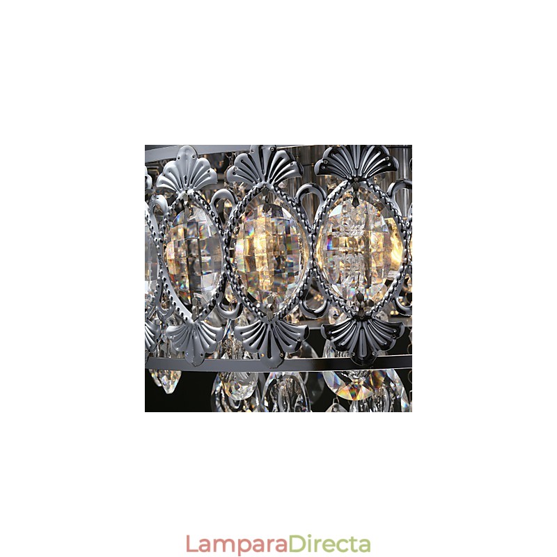 Elegante lámpara de araña moderna de cristal transparente con 4 luces