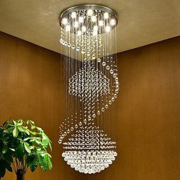 Lámpara colgante de techo de cristal moderna, lámpara de araña para interiores, lámparas colgantes para el hogar, accesorios de iluminación