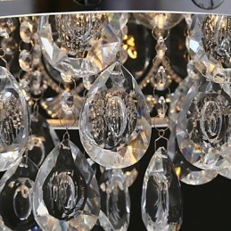 Elegante lámpara de araña moderna de cristal transparente con 4 luces