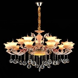 Lámpara colgante de aleación de zinc con cristal, estilo mini, de metal, para interiores y tiendas, 15 bombillas.