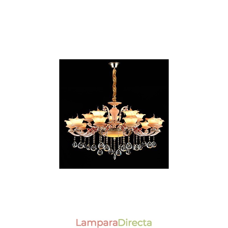 Lámpara colgante de aleación de zinc con cristal, estilo mini, de metal, para interiores y tiendas, 15 bombillas.