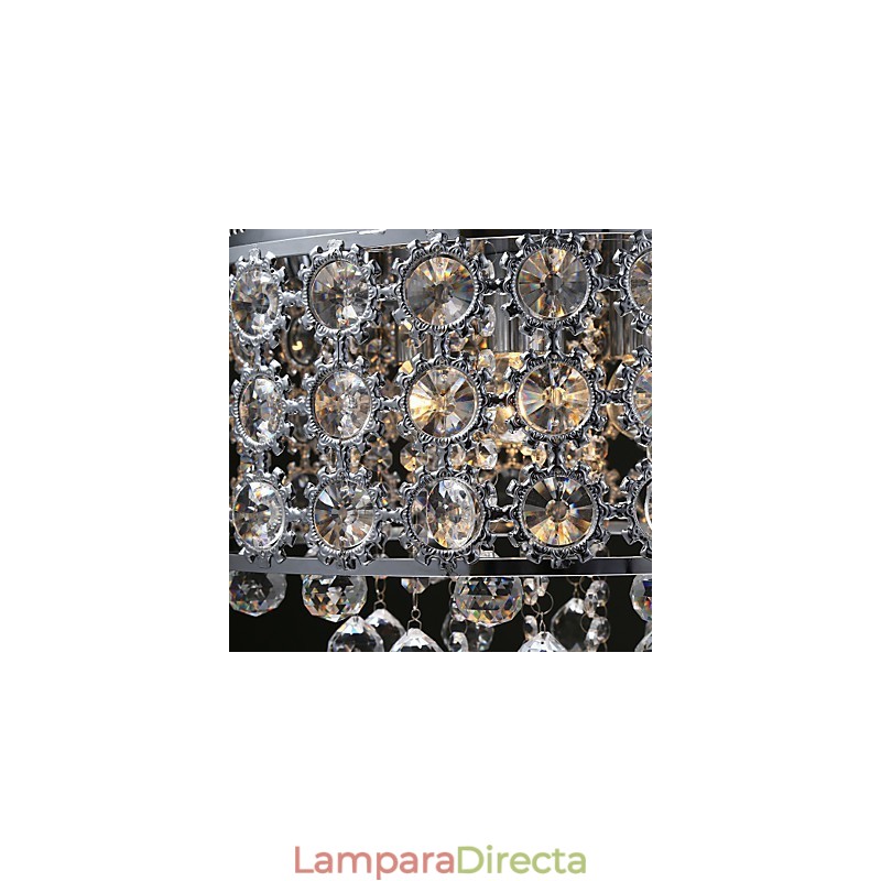 Lámpara de araña de cristal transparente K9 con 4 luces y diseño de girasol