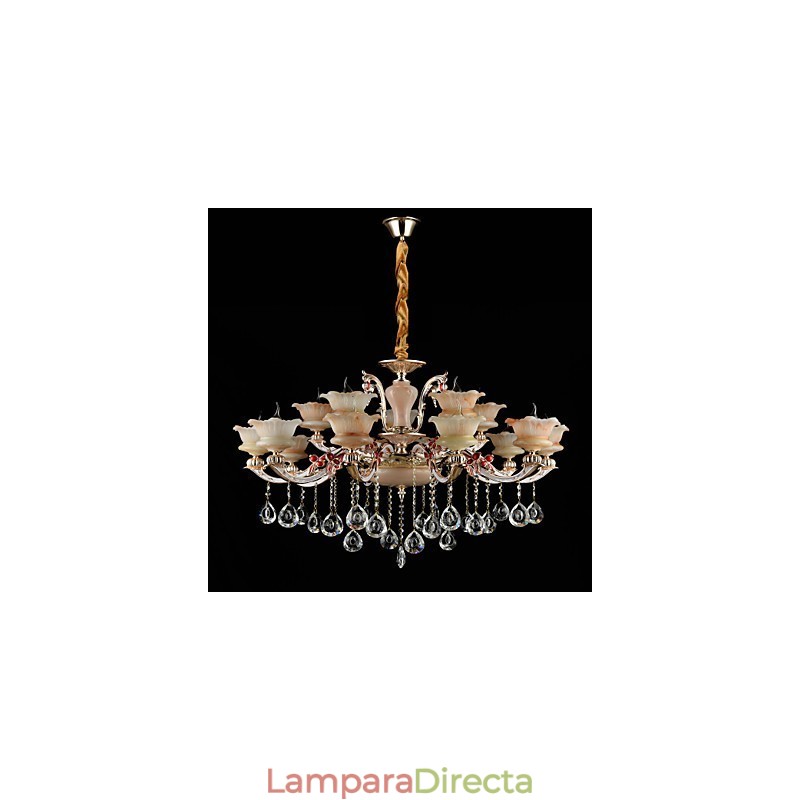 Lámpara colgante de aleación de zinc con cristal, estilo mini, de metal, para interiores y tiendas, 15 bombillas.