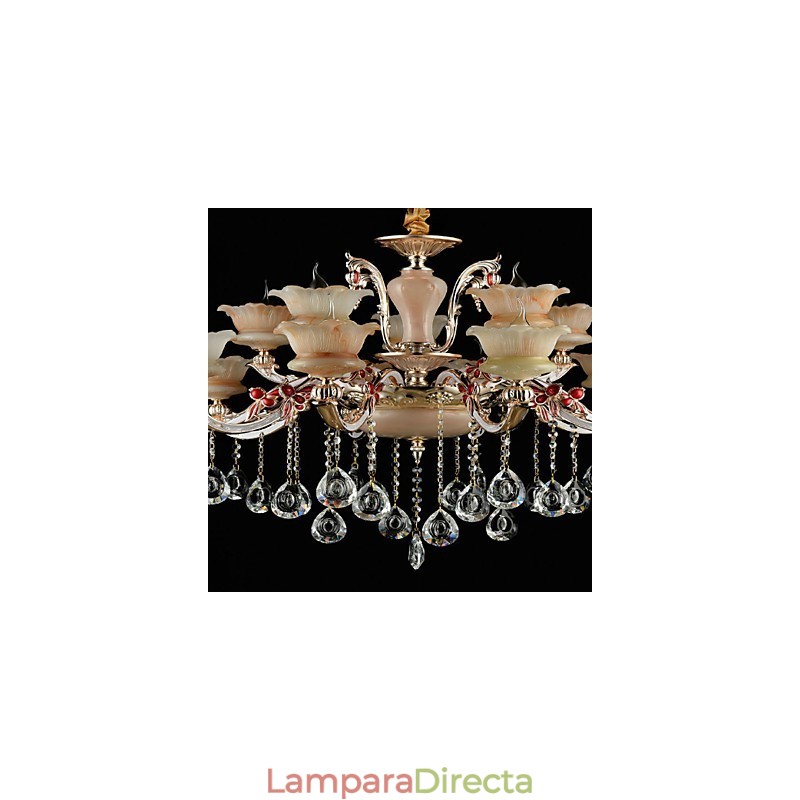 Lámpara colgante de aleación de zinc con cristal, estilo mini, de metal, para interiores y tiendas, 15 bombillas.