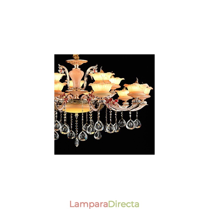 Lámpara colgante de aleación de zinc con cristal, estilo mini, de metal, para interiores y tiendas, 15 bombillas.