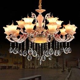 Lámpara colgante de aleación de zinc con cristal, estilo mini, de metal, para interiores y tiendas, 15 bombillas.