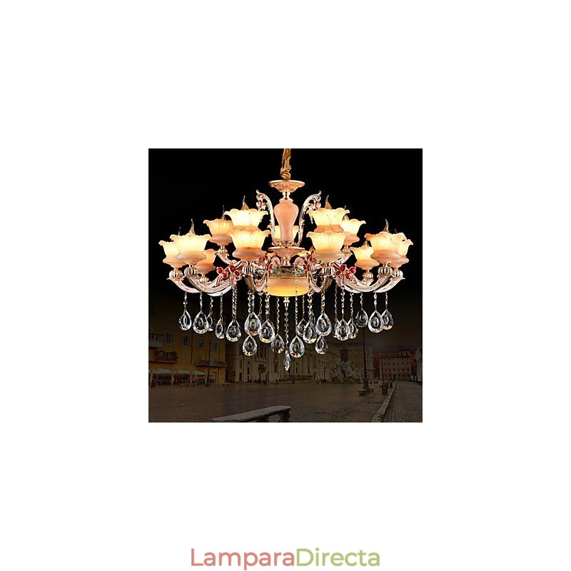 Lámpara colgante de aleación de zinc con cristal, estilo mini, de metal, para interiores y tiendas, 15 bombillas.