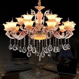 Lámpara colgante de aleación de zinc con cristal, estilo mini, de metal, para interiores y tiendas, 15 bombillas.