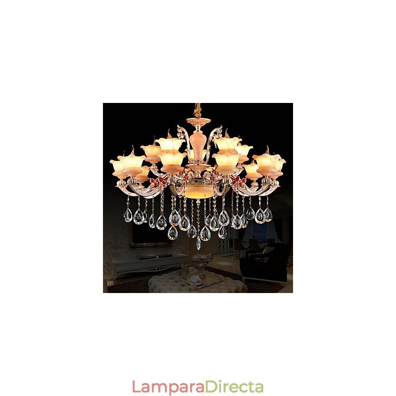 Lámpara colgante de aleación de zinc con cristal, estilo mini, de metal, para interiores y tiendas, 15 bombillas.