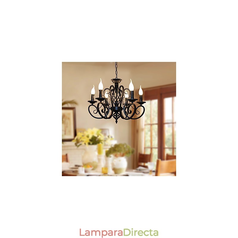 Lámpara de araña de estilo europeo para comedor, sencilla, original, innovadora, con 6 luces.