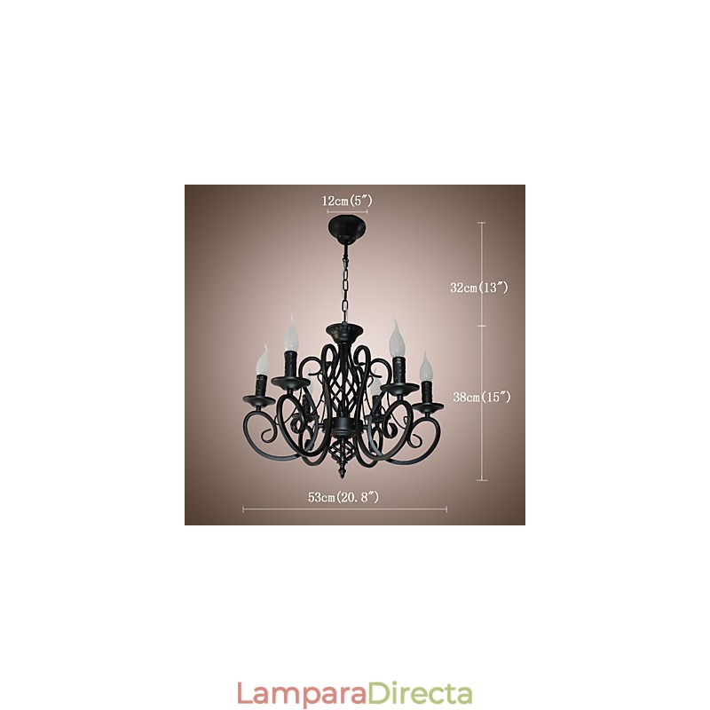 Lámpara de araña de estilo europeo para comedor, sencilla, original, innovadora, con 6 luces.