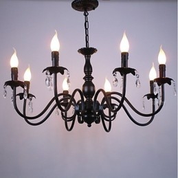 Lámpara de vela de cristal de estilo europeo, lámpara de tienda de ropa, lámparas y linternas, proyecto de decoración, lámpara colgante.