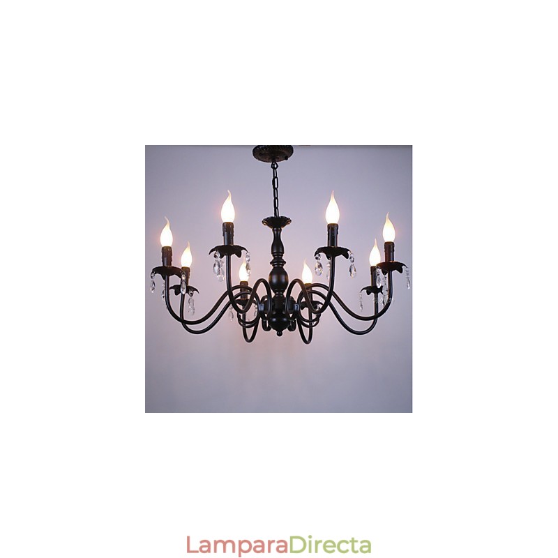 Lámpara de vela de cristal de estilo europeo, lámpara de tienda de ropa, lámparas y linternas, proyecto de decoración, lámpara colgante.