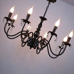 Lámpara de vela de cristal de estilo europeo, lámpara de tienda de ropa, lámparas y linternas, proyecto de decoración, lámpara colgante.