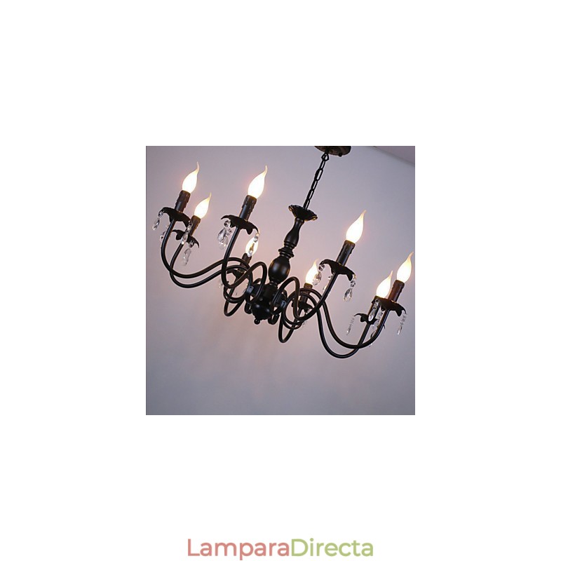 Lámpara de vela de cristal de estilo europeo, lámpara de tienda de ropa, lámparas y linternas, proyecto de decoración, lámpara colgante.