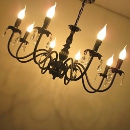 Lámpara de vela de cristal de estilo europeo, lámpara de tienda de ropa, lámparas y linternas, proyecto de decoración, lámpara colgante.