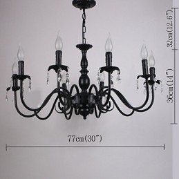 Lámpara de vela de cristal de estilo europeo, lámpara de tienda de ropa, lámparas y linternas, proyecto de decoración, lámpara colgante.