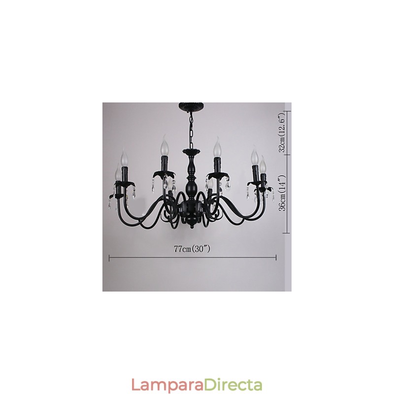 Lámpara de vela de cristal de estilo europeo, lámpara de tienda de ropa, lámparas y linternas, proyecto de decoración, lámpara colgante.