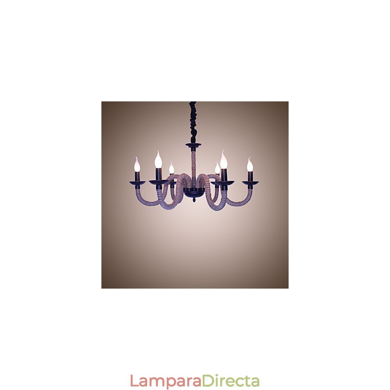 Lámparas de hierro vintage estilo loft industrial, estilo viento, para tiendas, candelabros de cuerda.