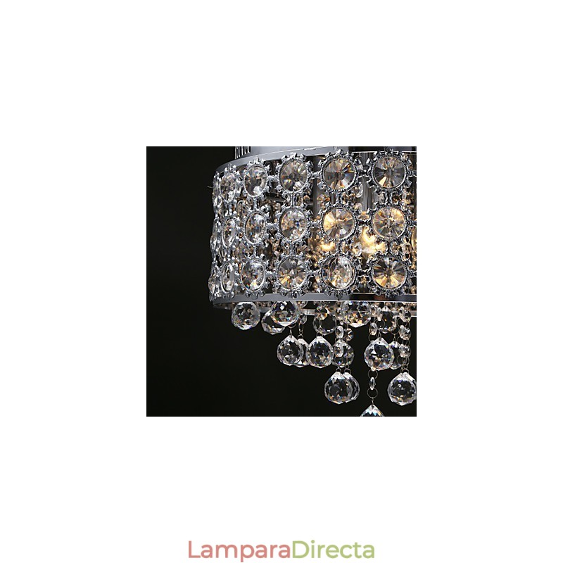 Lámpara de araña de cristal transparente K9 con 4 luces y diseño de girasol
