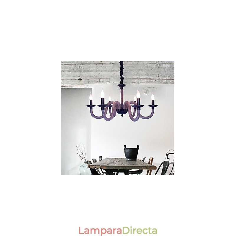 Lámparas de hierro vintage estilo loft industrial, estilo viento, para tiendas, candelabros de cuerda.