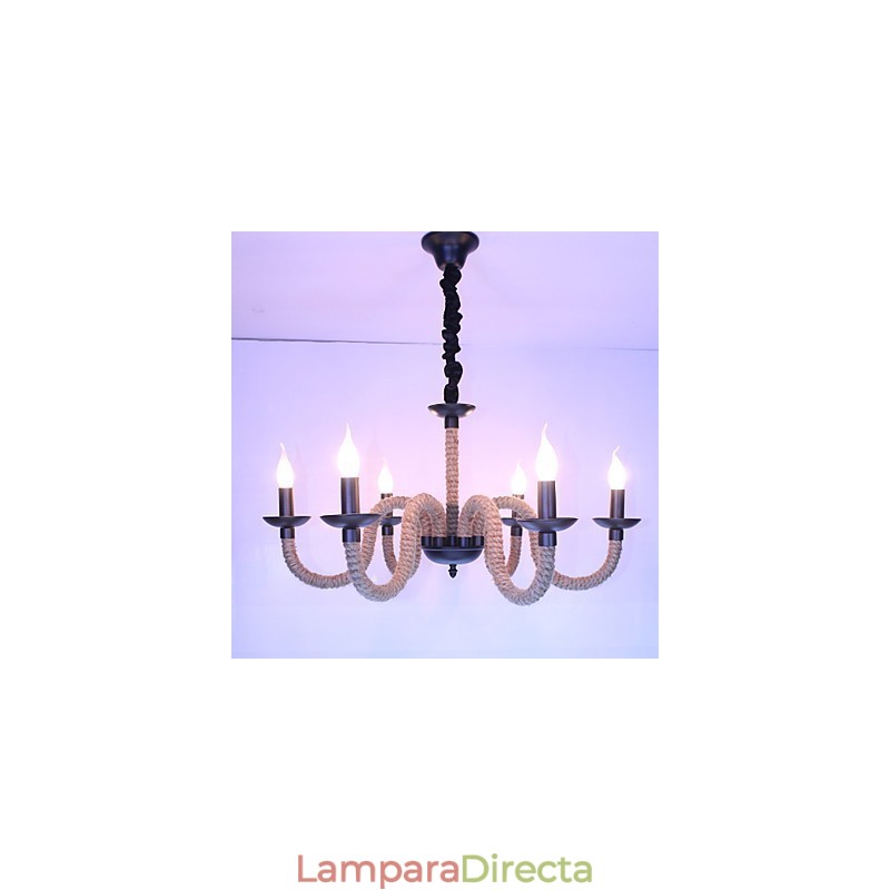 Lámparas de hierro vintage estilo loft industrial, estilo viento, para tiendas, candelabros de cuerda.