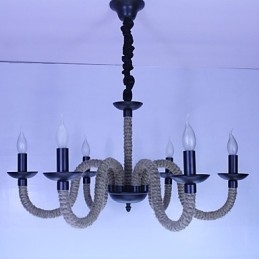 Lámparas de hierro vintage estilo loft industrial, estilo viento, para tiendas, candelabros de cuerda.