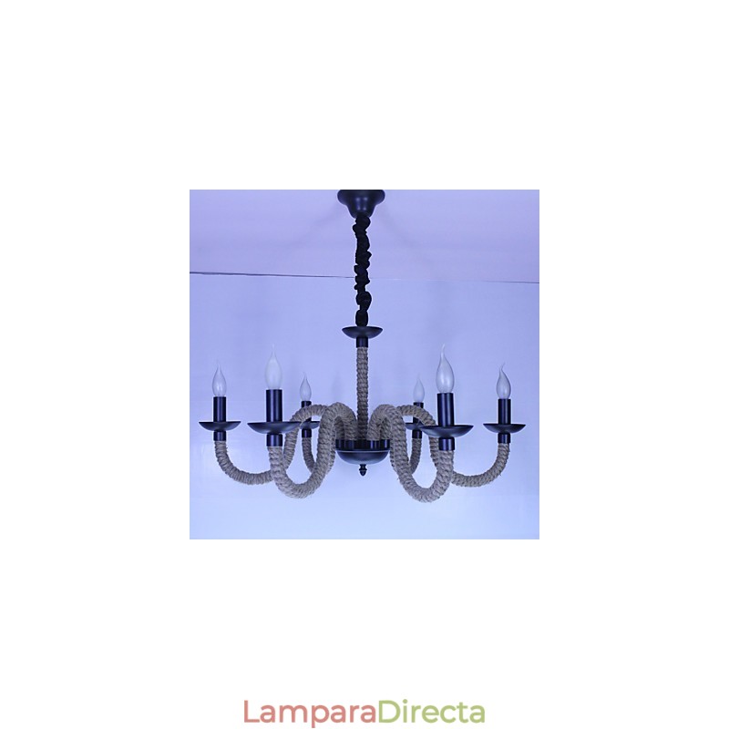 Lámparas de hierro vintage estilo loft industrial, estilo viento, para tiendas, candelabros de cuerda.