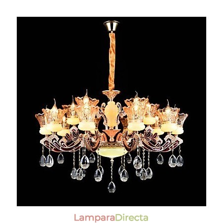 Lámpara colgante de aleación de zinc con cristal, estilo mini, de metal, para interiores y tiendas, 15 bombillas. Lámpara colgante de aleación de zinc con cristal, estilo mini, de metal, para interiores y tiendas, 15 bombillas.