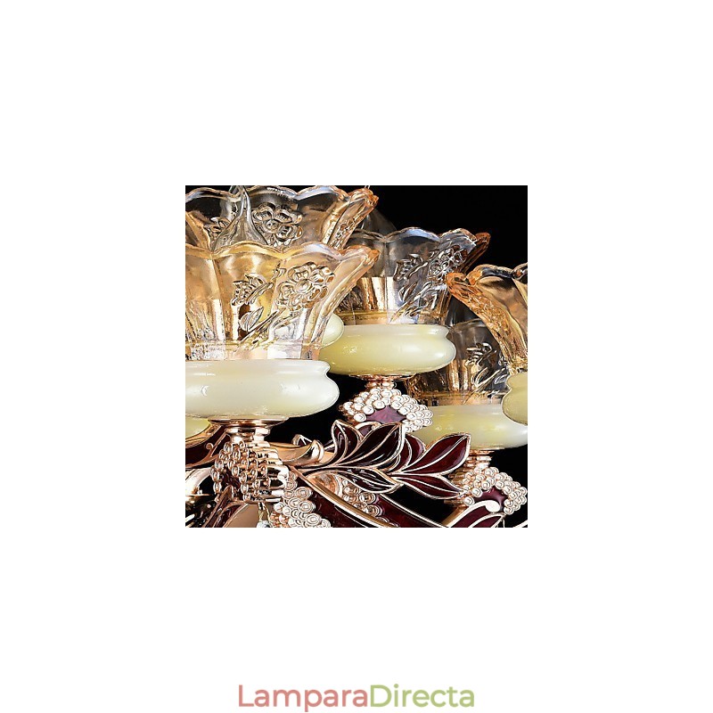 Lámpara colgante de aleación de zinc con cristal, estilo mini, de metal, para interiores y tiendas, 15 bombillas.