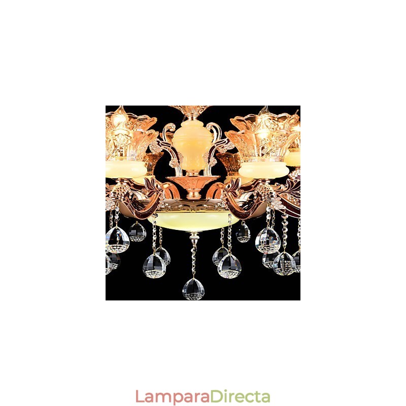 Lámpara colgante de aleación de zinc con cristal, estilo mini, de metal, para interiores y tiendas, 15 bombillas.