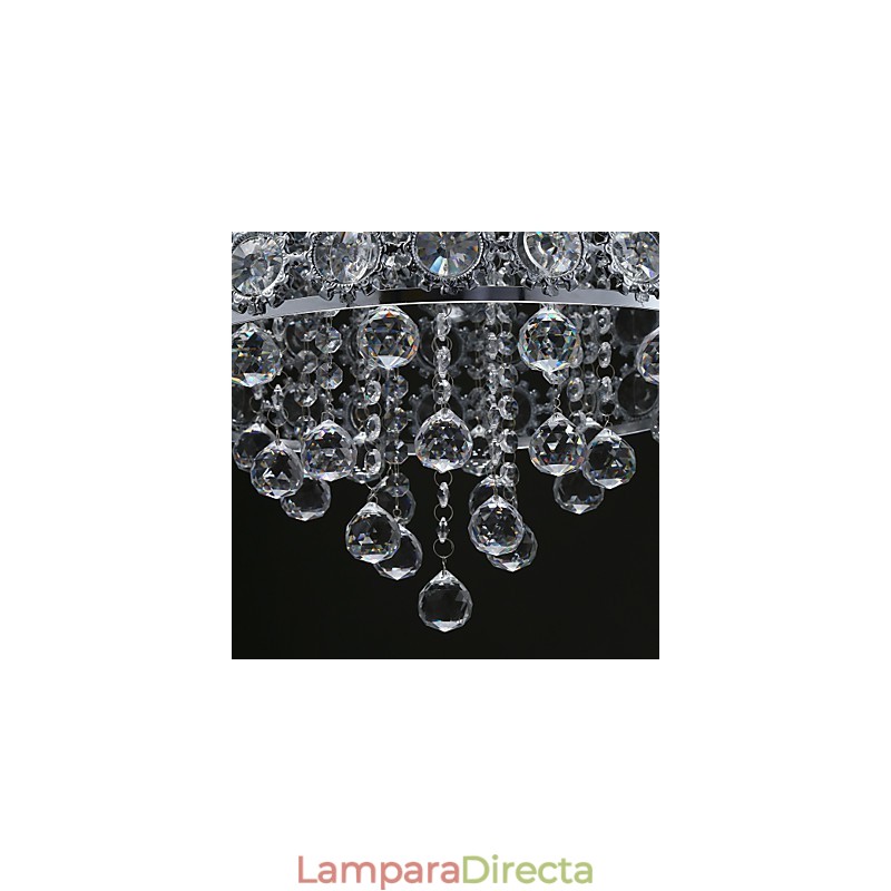 Lámpara de araña de cristal transparente K9 con 4 luces y diseño de girasol