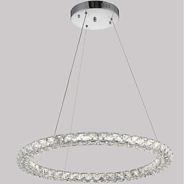 Lámpara colgante de cristal con forma de anillo moderna, lámpara de techo de cristal moderna, accesorios de lámpara de interior, regulable con control remoto