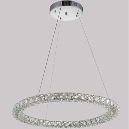 Lámpara colgante de cristal con forma de anillo moderna, lámpara de techo de cristal moderna, accesorios de lámpara de interior, regulable con control remoto